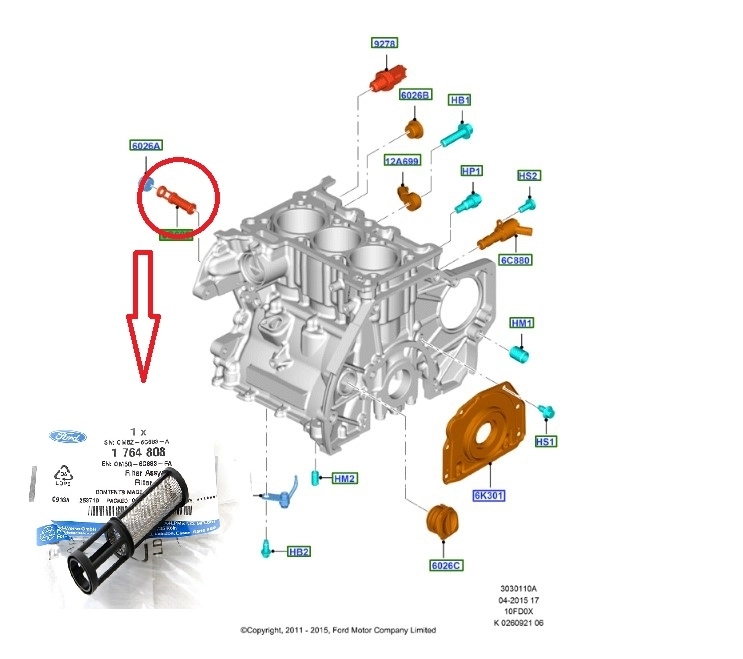 Ford 1.0 Ecoboost Blok Yağ Süzgeci OTOSAN Marka