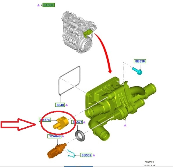 Ford Termostat Tapası Euro4-Euro5 Tüm Modeller İTHAL Marka