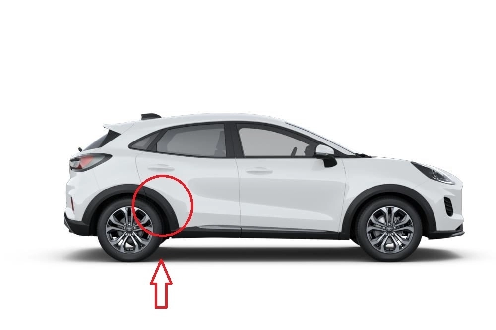 Ford Puma 2020- Arka Çamurluk Ağız Bakaliti Sağ Kapı Tarafı (Dodik) Nokparts Marka