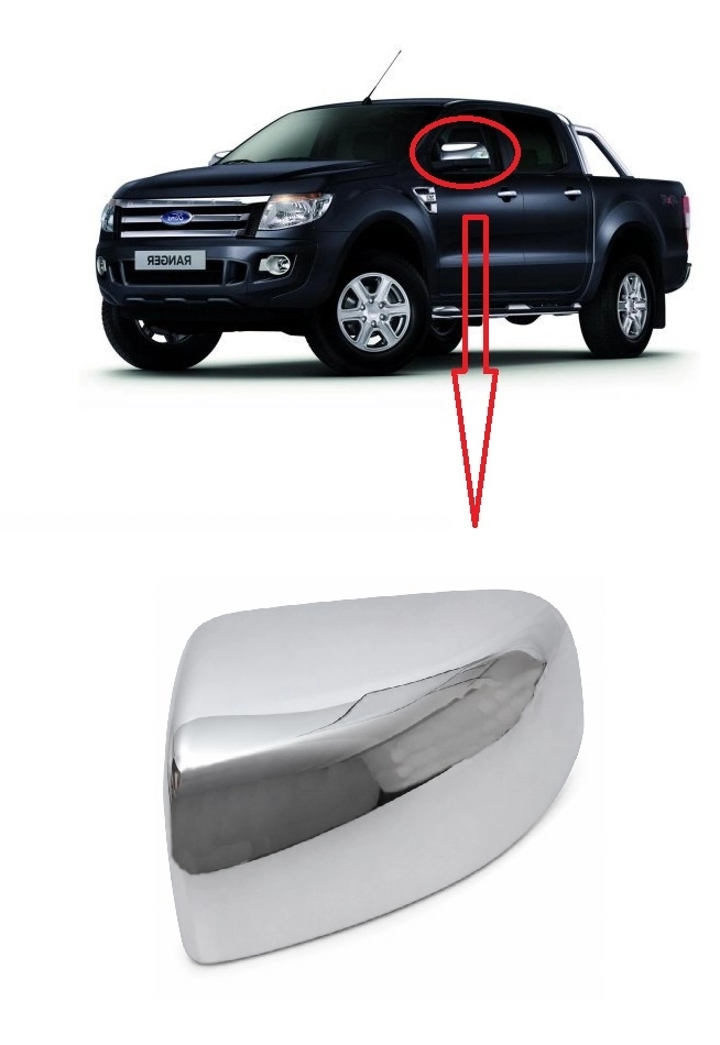Ford Ranger 2012-2019 Ayna Kapağı Sinyalsiz SOL (Nikelaj Tip) Nokparts Marka
