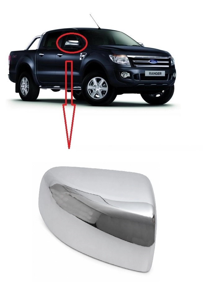Ford Ranger 2012-2019 Ayna Kapağı Sinyalsiz SAĞ (Nikelaj Tip) Nokparts Marka